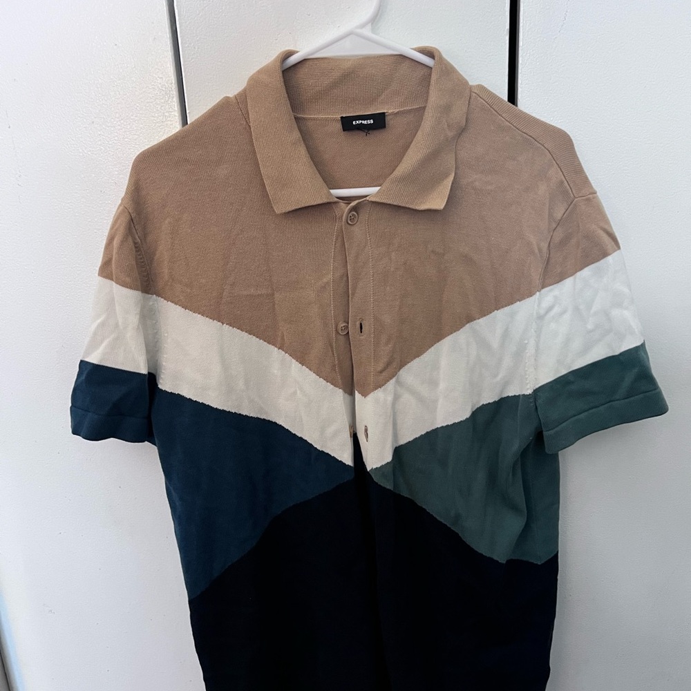 Express Multicolor Chevron Polo (Medium) - image 1